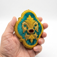 Load image into Gallery viewer, Embroidered Fleur de Lys Mardi Gras ornament