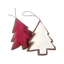 Load image into Gallery viewer, Embroidered Christmas Tree Ornament with Bee