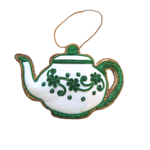 Load image into Gallery viewer, White Velvet Tea Pot with Color