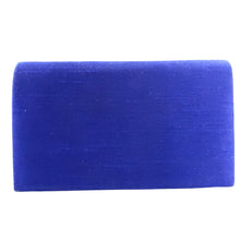 Load image into Gallery viewer, Back view of cobalt blue dupioni silk evening clutch bag.