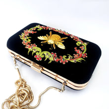 Load image into Gallery viewer, Bee and Flower Hard Case Clutch