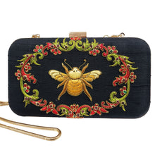 Load image into Gallery viewer, Bee and Flower Hard Case Clutch
