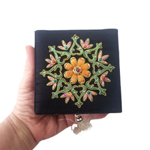 Load image into Gallery viewer, Embroidered Orange Floral Keepsake Box