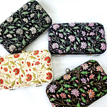 Load image into Gallery viewer, Collection of four floral metal frame clutches in different colors BoutiquebyMariam.