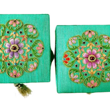 Load image into Gallery viewer, Teal Silk Keepsake Box