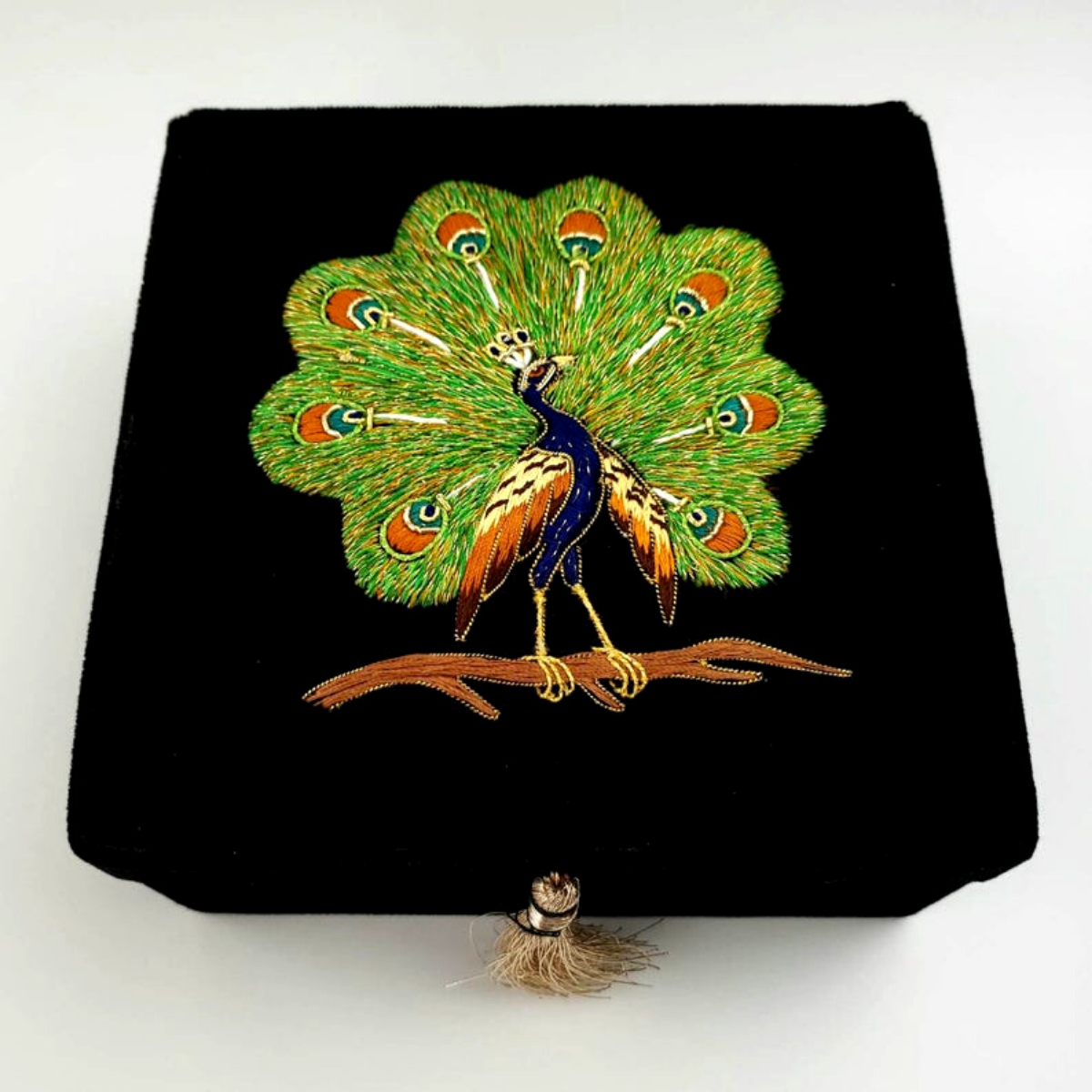 Regal Peacock Jewelry Box