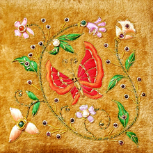 Load image into Gallery viewer, Yellow Gold Velvet Butterfly Keepsake Box