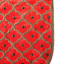 Load image into Gallery viewer, Orange Velvet Crossbody Bag with Antique Gold