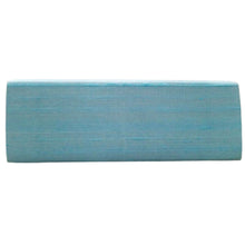 Load image into Gallery viewer, Luxury turquoise silk slim clutch bag, back view.