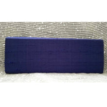 Load image into Gallery viewer, Navy blue slim silk clutch, back view.