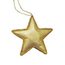 Load image into Gallery viewer, Gold star holiday ornament, reverse side.