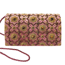Load image into Gallery viewer, Velvet Clutch with Tiger Eye and Garnets
