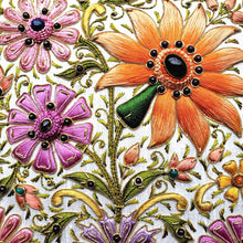 Load image into Gallery viewer, Luxury white wedding card box, hand embroidered with multicolor flowers.