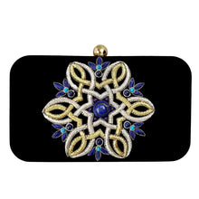 Load image into Gallery viewer, Clutch Bag with Gold and Silver Medallion and Lapis Lazuli