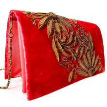 Load image into Gallery viewer, Washed Velvet Floral Clutch
