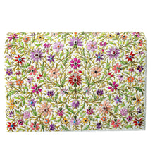 Load image into Gallery viewer, Embroidered multicolor floral iPad case briefcase with shoulder strap BoutiqueByMariam.
