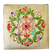 Load image into Gallery viewer, Floral embroidered small square jewelry storage box BoutiqueByMariam.