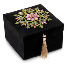 Load image into Gallery viewer, Embroidered Pink Lavender Floral Jewelry Box
