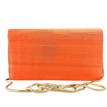 Load image into Gallery viewer, Orange silk handbag, rear view, BoutiqueByMariam.