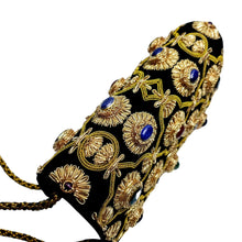 Load image into Gallery viewer, Heavy Gold Embroidered Gemstone Purse