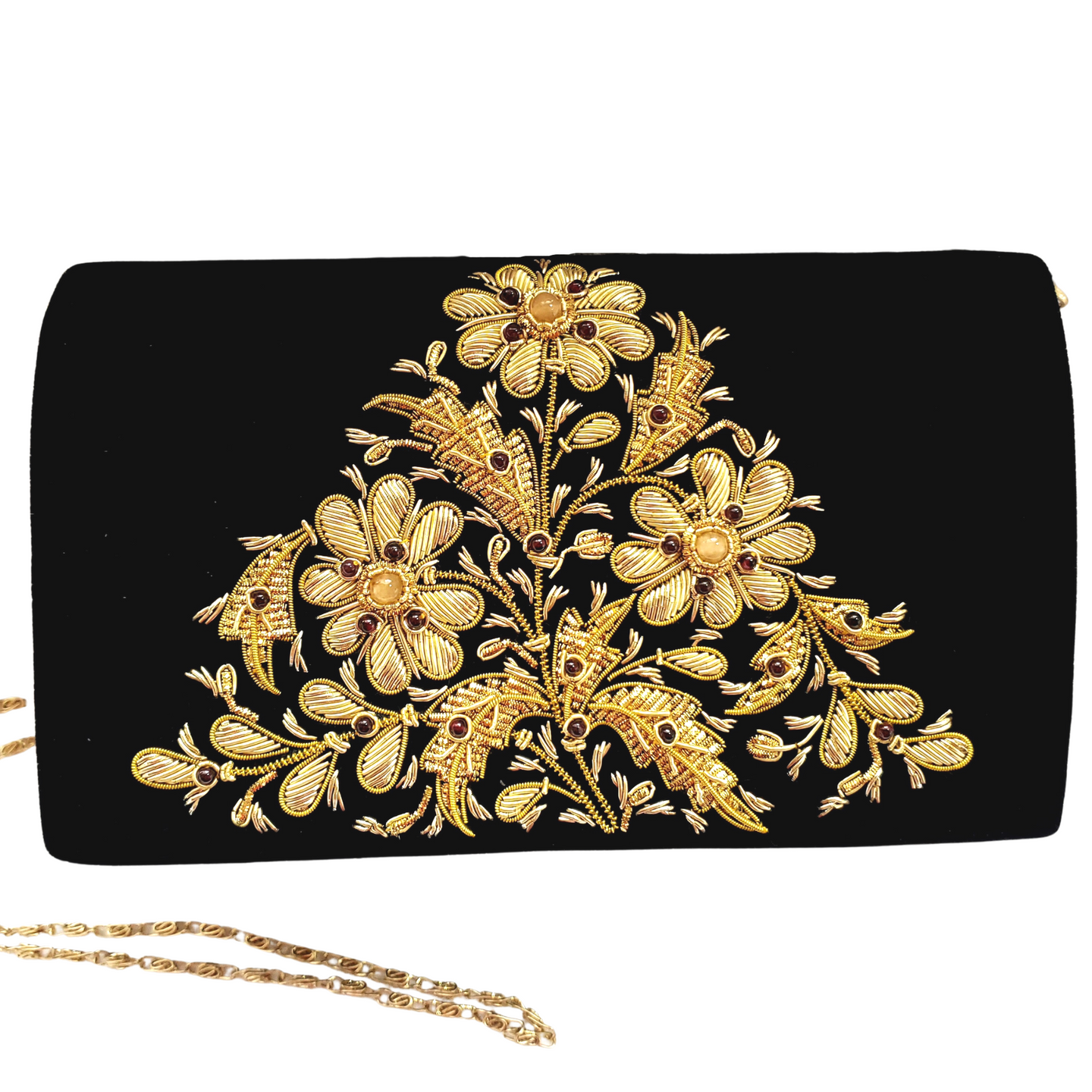 Embroidered Floral Evening Bag