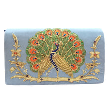 Load image into Gallery viewer, Peacock Embroidered Clutch Bag, Front View