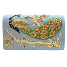 Load image into Gallery viewer, Peacock Embroidered Evening Clutch Bag, Long Tail