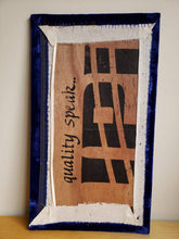 Load image into Gallery viewer, Embroidered bird tapestry of two blue birds embroidered in silk on black velvet with ornate border, zardozi art, back view.