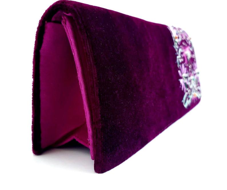 Vintage velvet clutch, Purple bag, Velvet purse, Handmade clutch, Evening  bag