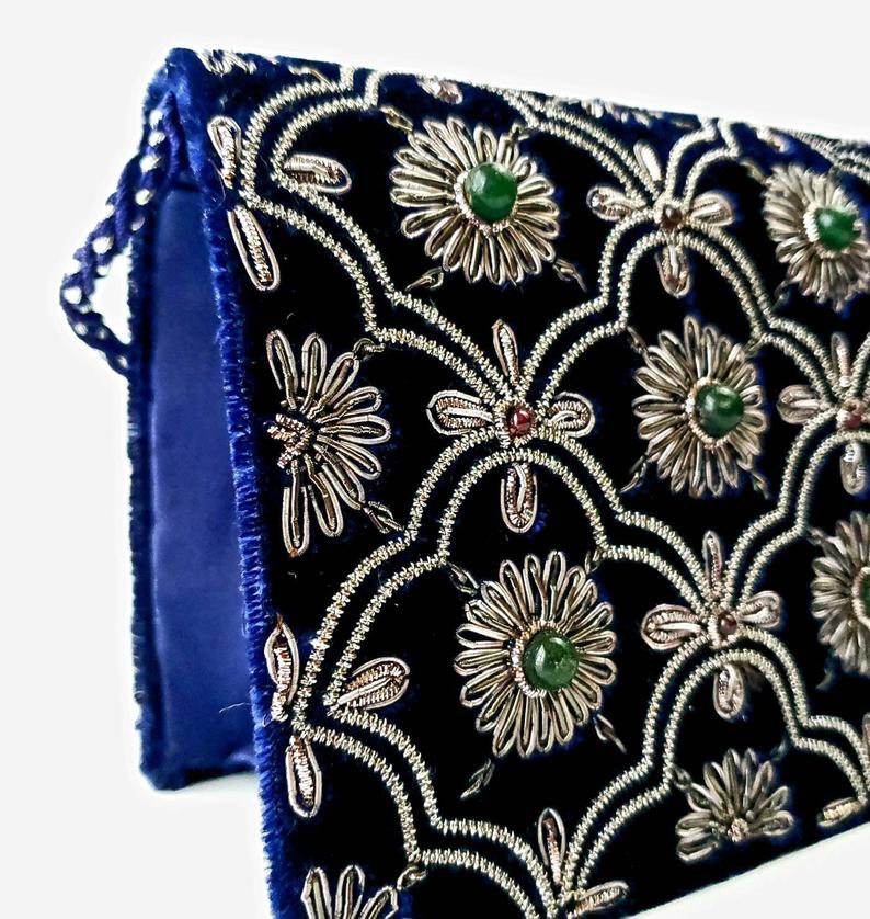 The Right Sided Velvet Embellished Bag