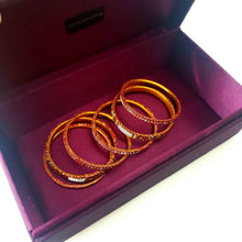 Load image into Gallery viewer, Hand embroidered purple silk jewelry storage box, interior view.