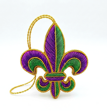 Load image into Gallery viewer, Mardi Gras Fleur de Lys Ornament
