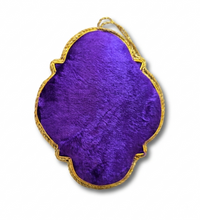 Load image into Gallery viewer, Embroidered Fleur de Lys Mardi Gras ornament
