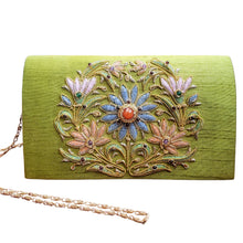 Load image into Gallery viewer, Embroidered Floral Wreath Evening Bag
