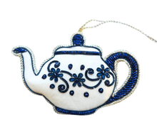 Load image into Gallery viewer, White Velvet Tea Pot with Color

