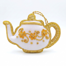 Load image into Gallery viewer, White Velvet Tea Pot with Color
