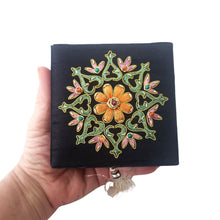 Load image into Gallery viewer, Embroidered Orange Floral Keepsake Box
