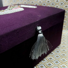 Load image into Gallery viewer, Embroidered Purple Keepsake Box with Shoe
