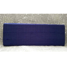 Load image into Gallery viewer, Navy blue slim silk clutch, back view. 
