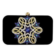 Load image into Gallery viewer, Clutch Bag with Gold and Silver Medallion and Lapis Lazuli
