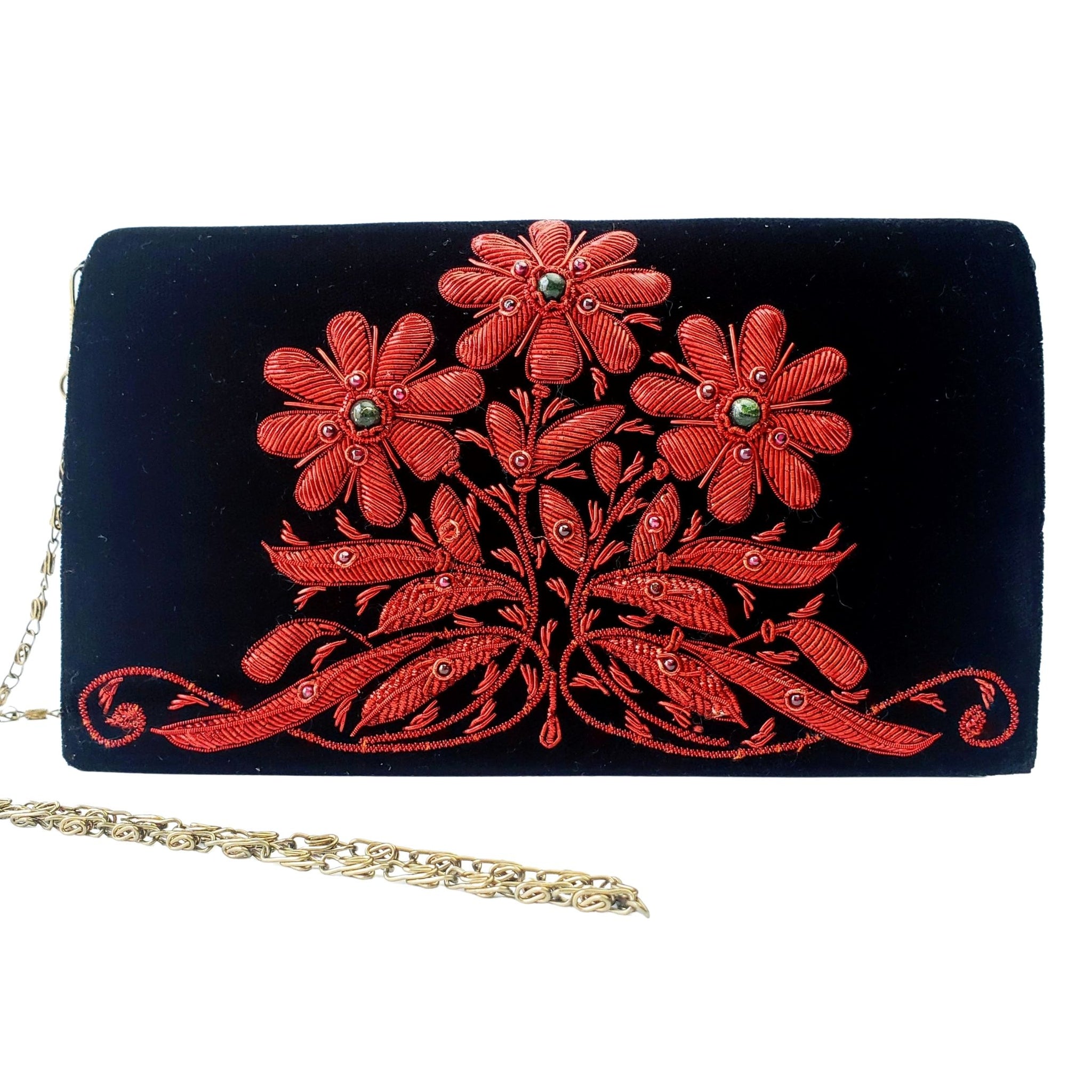 Blue Gold Floral Beaded Velvet Clutch, hotsell Party Purse, Embellished Embroidered Evening Wedding Bridal Purse, Indian Zardozi Sling Bag, Gift