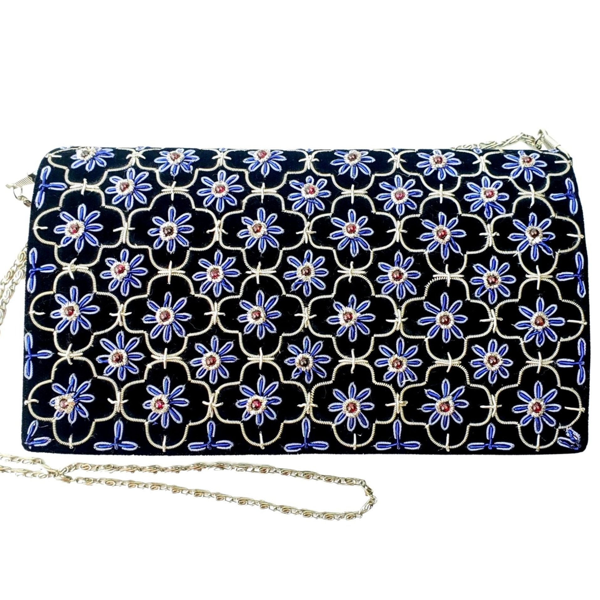 Black and blue clutch bag sale